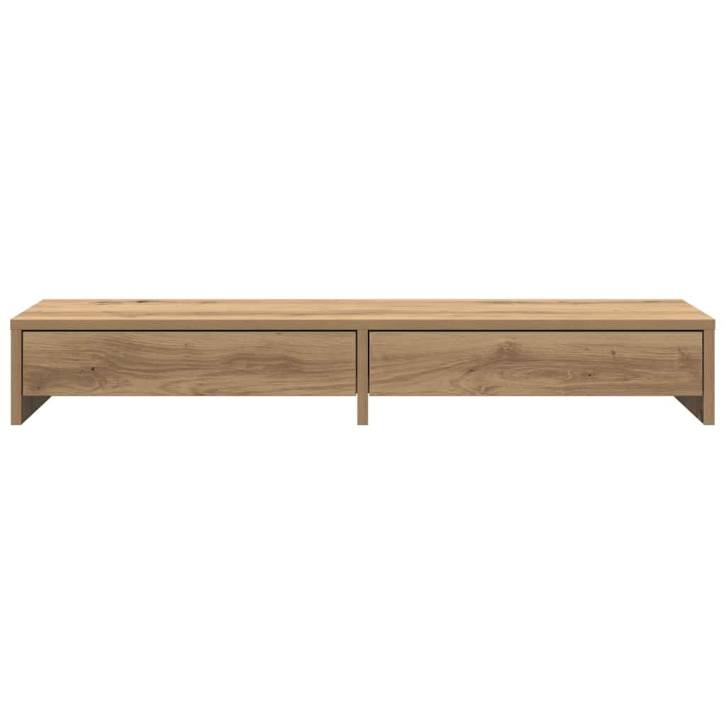 Vidaxxl Monitorständer mit Schubladen 100x27x15 cm Holz handwerkliche Eiche