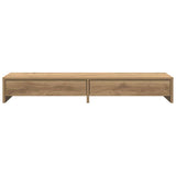 Vidaxxl Monitorständer mit Schubladen 100x27x15 cm Holz handwerkliche Eiche