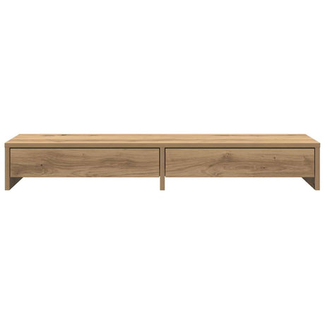 Vidaxxl Monitorständer mit Schubladen 100x27x15 cm Holz handwerkliche Eiche