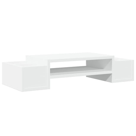 Vidaxxl Monitorständer mit Stauraum 70x27x15 cm, lackiertes Holz weiß