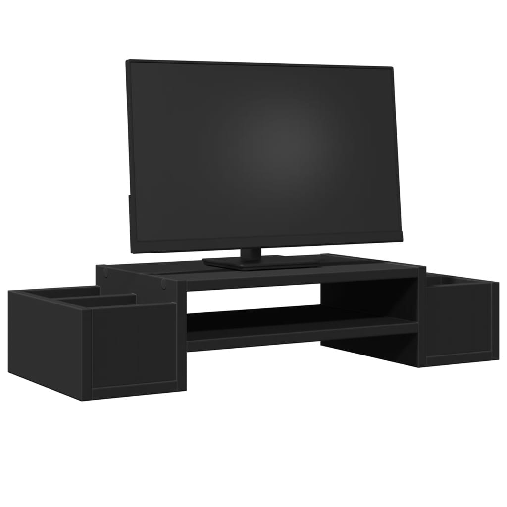Vidaxxl Monitorständer mit Stauraum 70x27x15 cm Holz schwarz