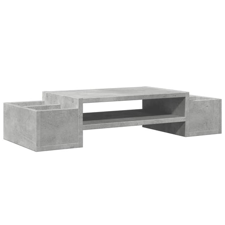 Vidaxxl Monitorständer mit Stauraum 70x27x15 cm Holz Betongrau