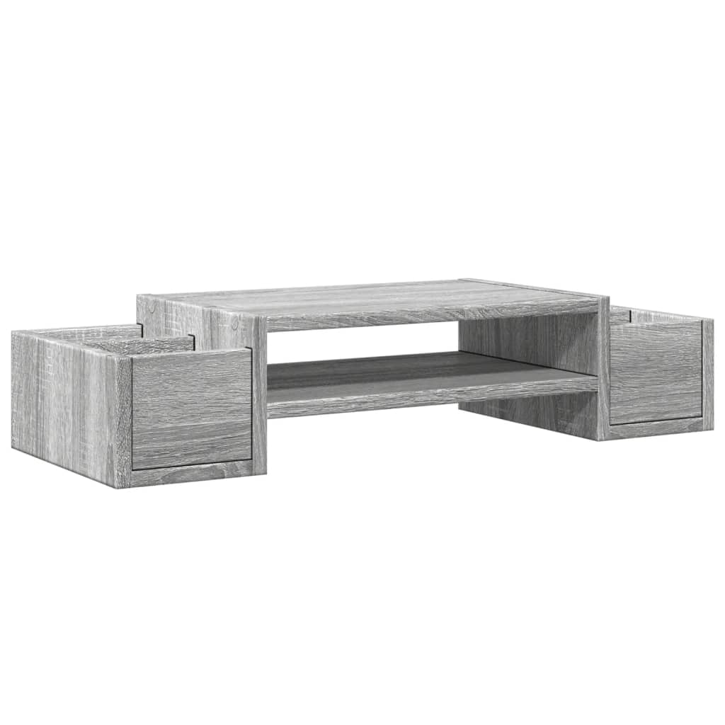 Vidaxxl Monitorständer mit Stauraum 70x27x15 cm Holzgrau Sonoma