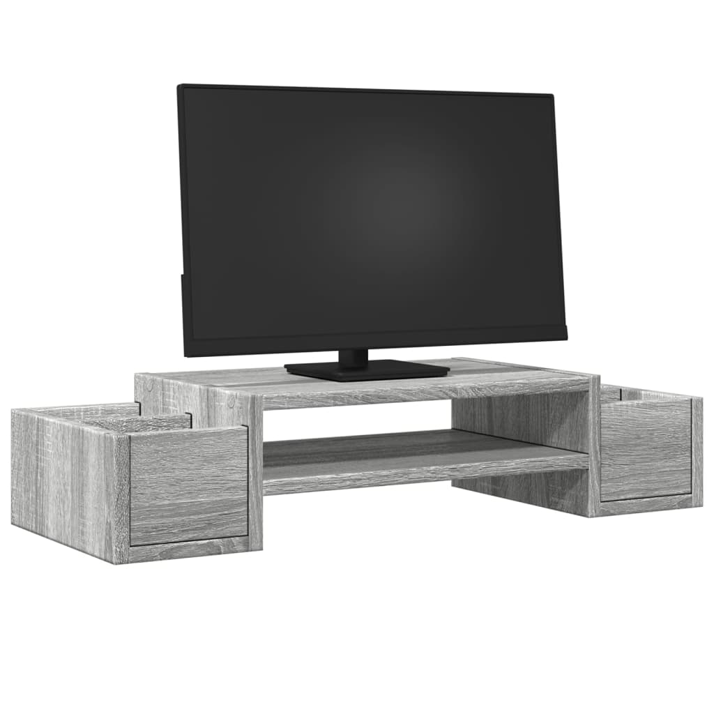 Vidaxxl Monitorständer mit Stauraum 70x27x15 cm Holzgrau Sonoma