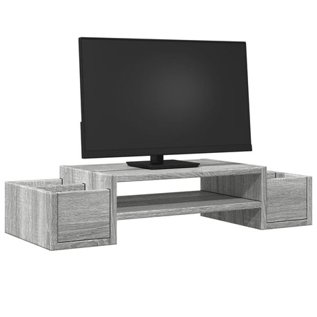 Vidaxxl Monitorständer mit Stauraum 70x27x15 cm Holzgrau Sonoma