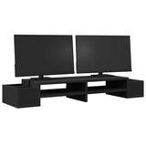 Vidaxxl Monitorständer mit Stauraum 100x27x15 cm Holz schwarz