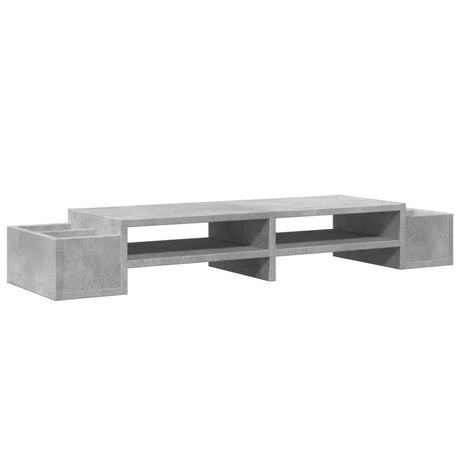 Vidaxxl Monitorständer mit Stauraum 100x27x15 cm Holz Betongrau