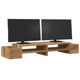 Vidaxxl Monitorständer Stauraum 100x27x15 cm Holz handwerkliche Eiche