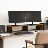 VidaXL Monitorständer 100x27x15 cm verarbeitetes Holz, geräucherte Eiche