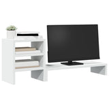 Vidaxxl Monitorständer mit Schreibtisch-Organizer, lackiertes Holz, weiß