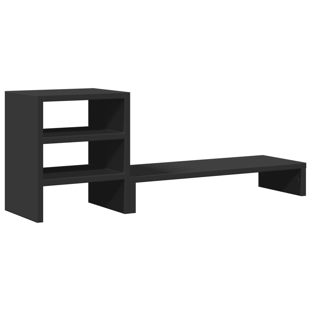 Vidaxxl-Monitorständer mit Schreibtisch-Organizer, lackiertes Holz, schwarz