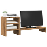 VidaXL Monitorständer mit Schreibtisch-Organizer aus handgefertigtem Eichenholz