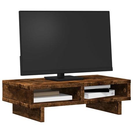 Vidaxxl Monitorständer 50x27x15 cm verarbeitetes Holz, geräucherte Eiche