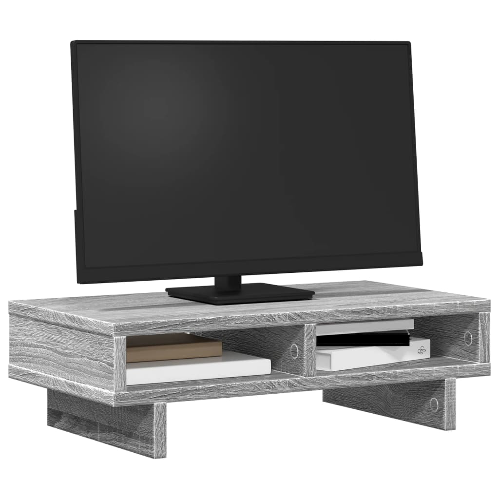 Vidaxxl-Monitorständer 50 x 27 x 15 cm, Holzwerkstoff, graue Sonoma-Eiche