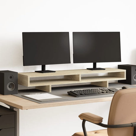 Vidaxxl Monitorständer 100x27x15 cm, Holzwerkstoff Sonoma-Eiche-farbig