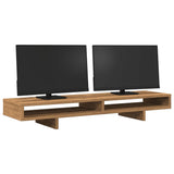 VidaXL Monitorständer 100 x 27 x 15 cm, handgefertigtes Holz, handgefertigte Eiche