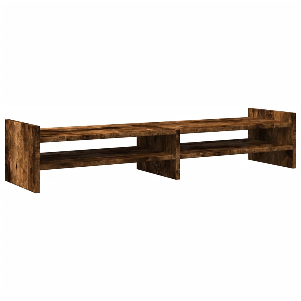Vidaxxl Monitorständer 100x27x20 cm verarbeitetes Holz, geräucherte Eiche