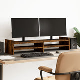 Vidaxxl Monitorständer 100x27x20 cm verarbeitetes Holz, geräucherte Eiche