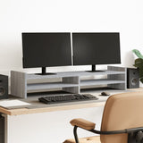 Vidaxxl-Monitorständer 100 x 27 x 20 cm, Holzwerkstoff, graue Sonoma-Eiche