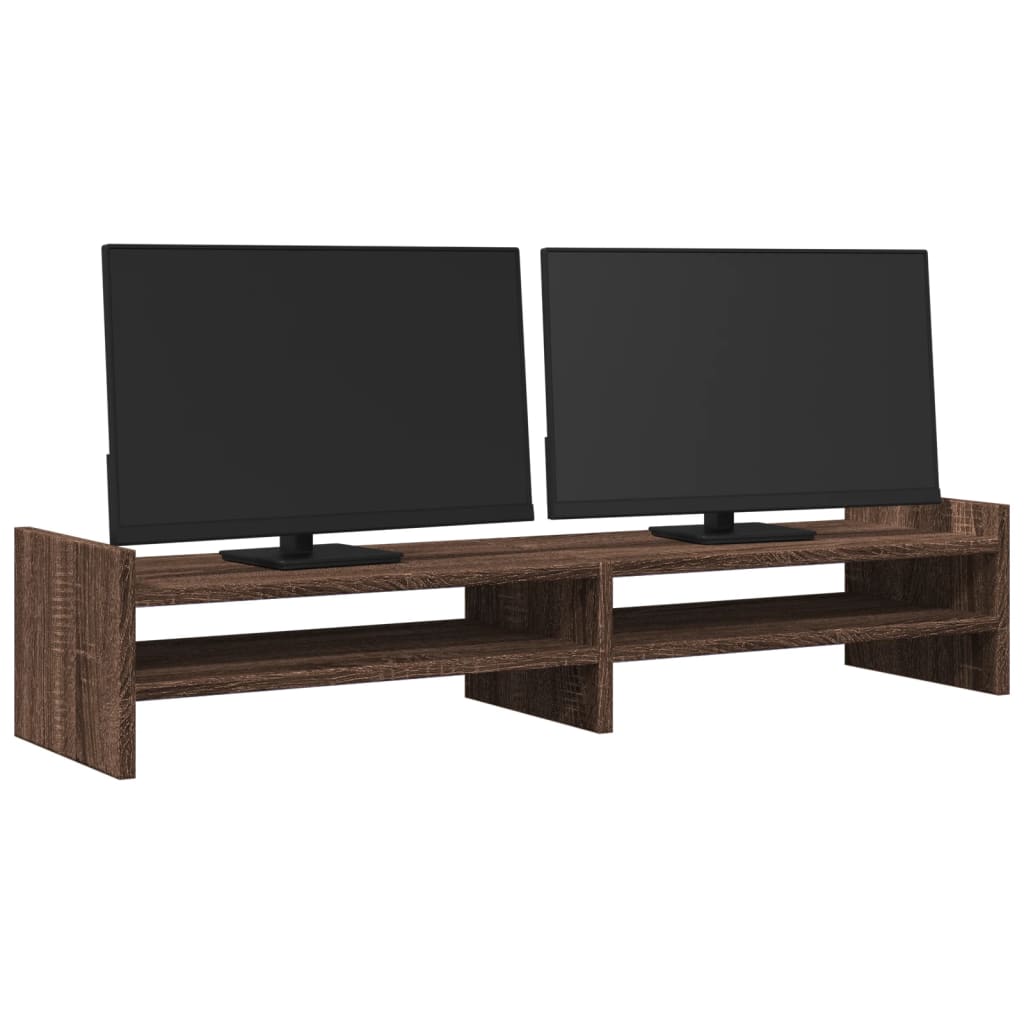 Vidaxxl-Monitorständer 100 x 27 x 20 cm, Holzwerkstoff, braune Eiche