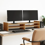 VidaXL Monitorständer 100 x 27 x 20 cm, handgefertigtes Holz, handgefertigte Eiche