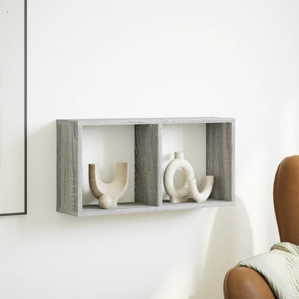 Vidaxl wandkast 60x16x30 cm bewerkt hout grijs sonoma eiken