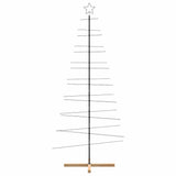 Vidaxl kerstdecoratie kerstboom met houten basis 210 cm metaal zwart