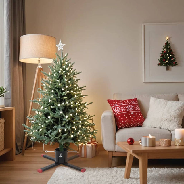 Vidaxl kerstboomstandaard 61x61x15,5 cm zwart