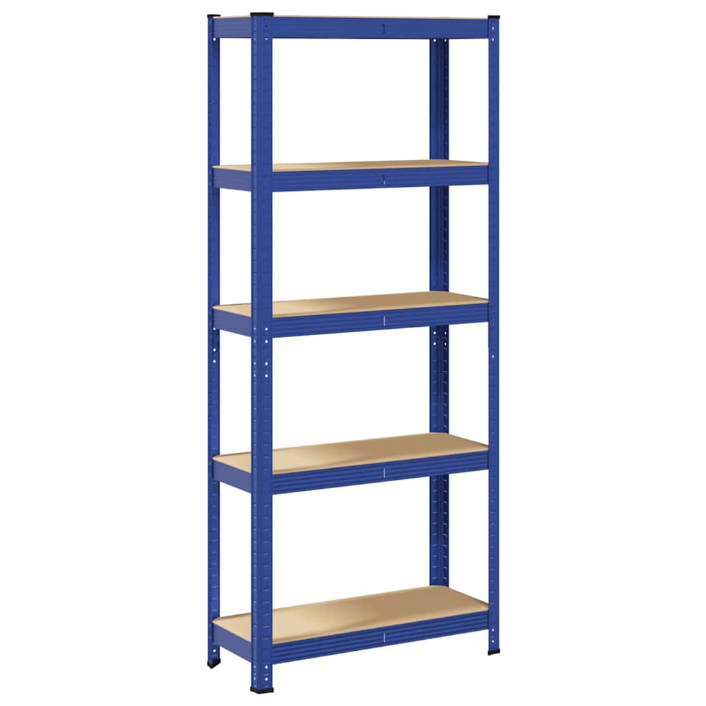 Vidaxl Lagerregal 5-lagiger Stahl verarbeitetes Holz blau