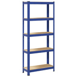 Vidaxl Lagerregal 5-lagiger Stahl verarbeitetes Holz blau