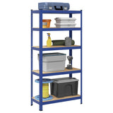 Vidaxl Lagerregal 5-lagiger Stahl verarbeitetes Holz blau