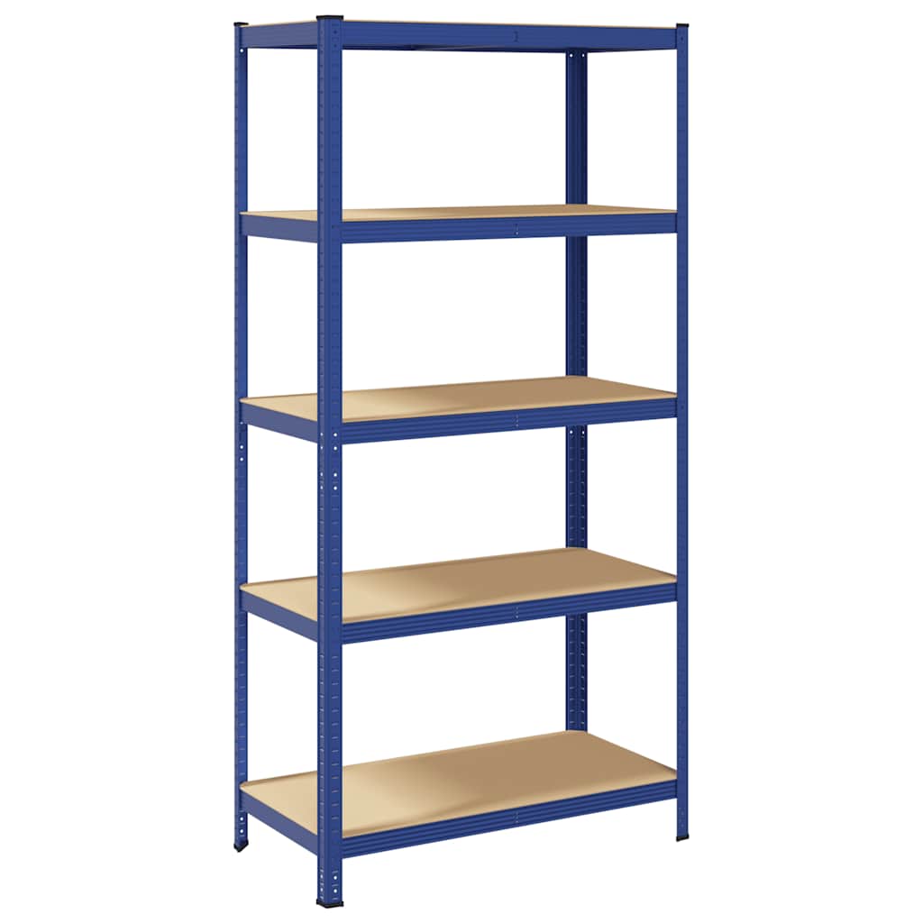 Vidaxl Lagerregal 5-lagiger Stahl verarbeitetes Holz blau