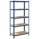 Vidaxl Lagerregal 5-lagiger Stahl verarbeitetes Holz blau