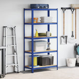 Vidaxl Lagerregal 5-lagiger Stahl verarbeitetes Holz blau