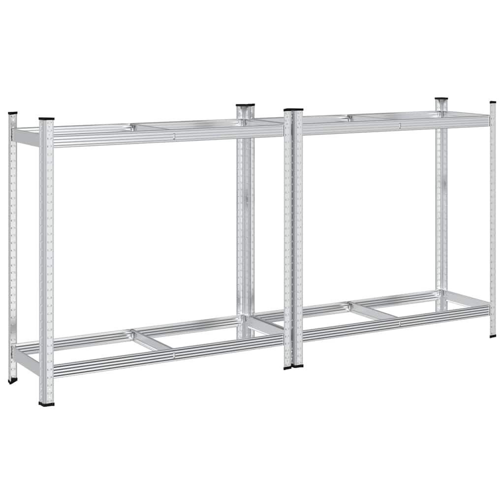 Vidaxx 2-Lagen-Reifenregale 2 Stück 110x40x109 cm Stahl silberfarben