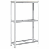 Vidaxx Reifenregal 2-lagig 110x40x180 cm Stahl verarbeitetes Holz silberfarben
