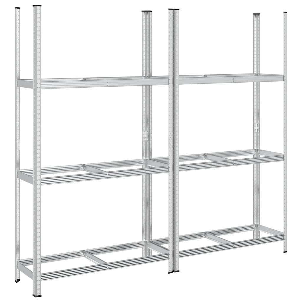 Vidaxx 3-Lagen-Reifenregale 2 Stück 110x40x200 cm Stahl silberfarben
