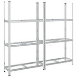 Vidaxx 3-Lagen-Reifenregale 2 Stück 110x40x200 cm Stahl silberfarben