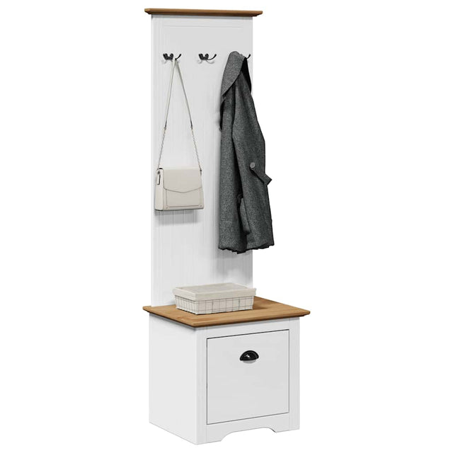 Vidaxl gangkast met haken bodo 50x40x157 cm wit en bruin