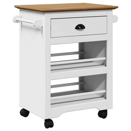 Vidaxl keukentrolley bodo 67,5x45x80 cm wit en bruin