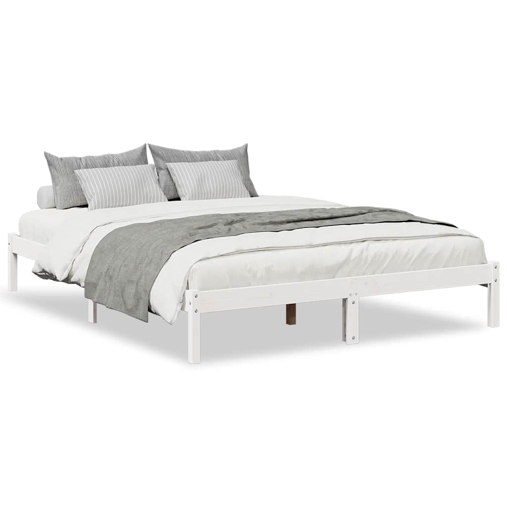 Vidaxl bedframe extra lang zonder matras grenenhout wit 160x210 cm