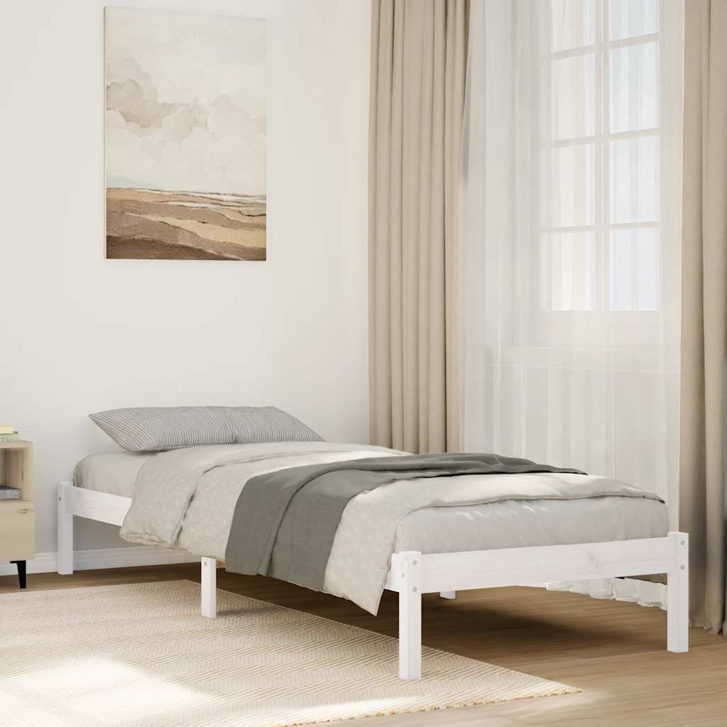 Vidaxl bedframe extra lang zonder matras grenenhout wit 100x220 cm