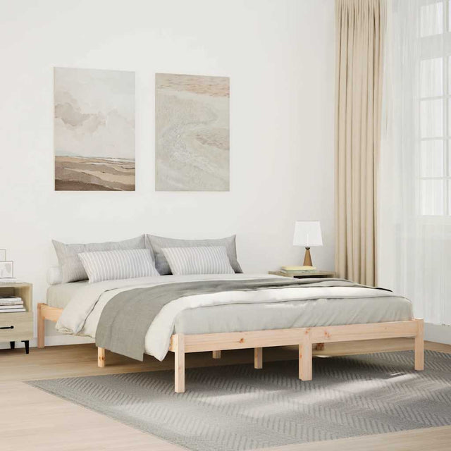 Vidaxl bedframe extra lang zonder matras massief grenenhout 140x220 cm