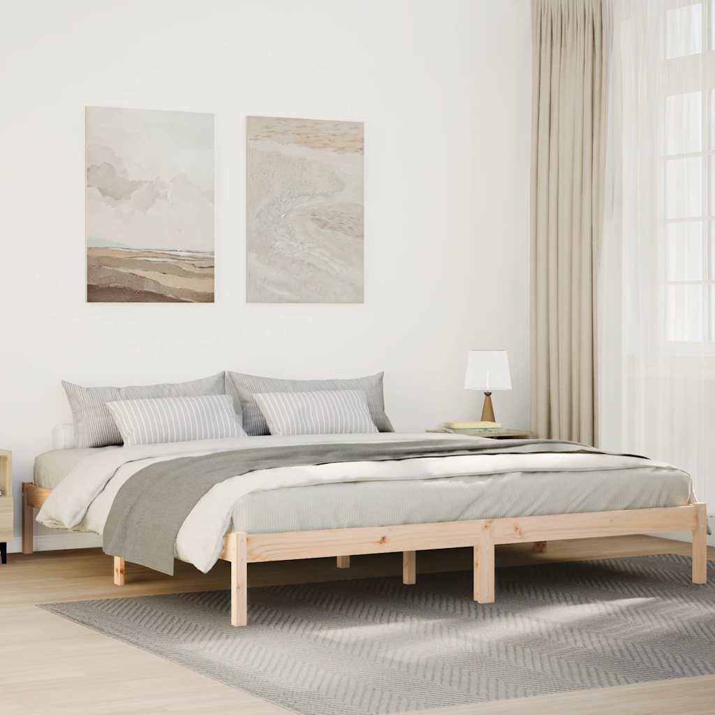 Vidaxl bedframe extra lang zonder matras massief grenenhout 180x220 cm