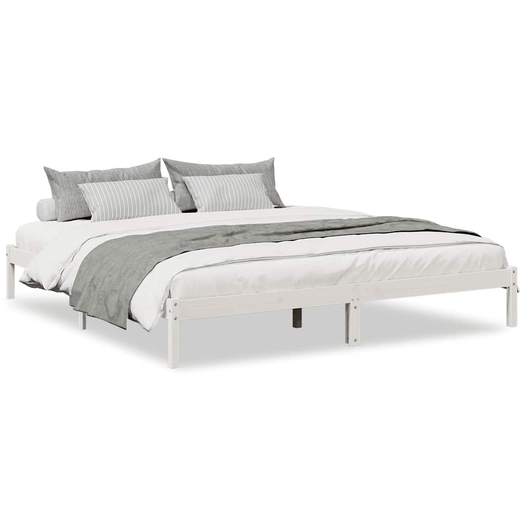 Vidaxl bedframe extra lang zonder matras grenenhout wit 180x220 cm