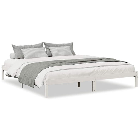 Vidaxl bedframe extra lang zonder matras grenenhout wit 180x220 cm