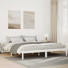 Vidaxl bedframe extra lang zonder matras grenenhout wit 180x220 cm