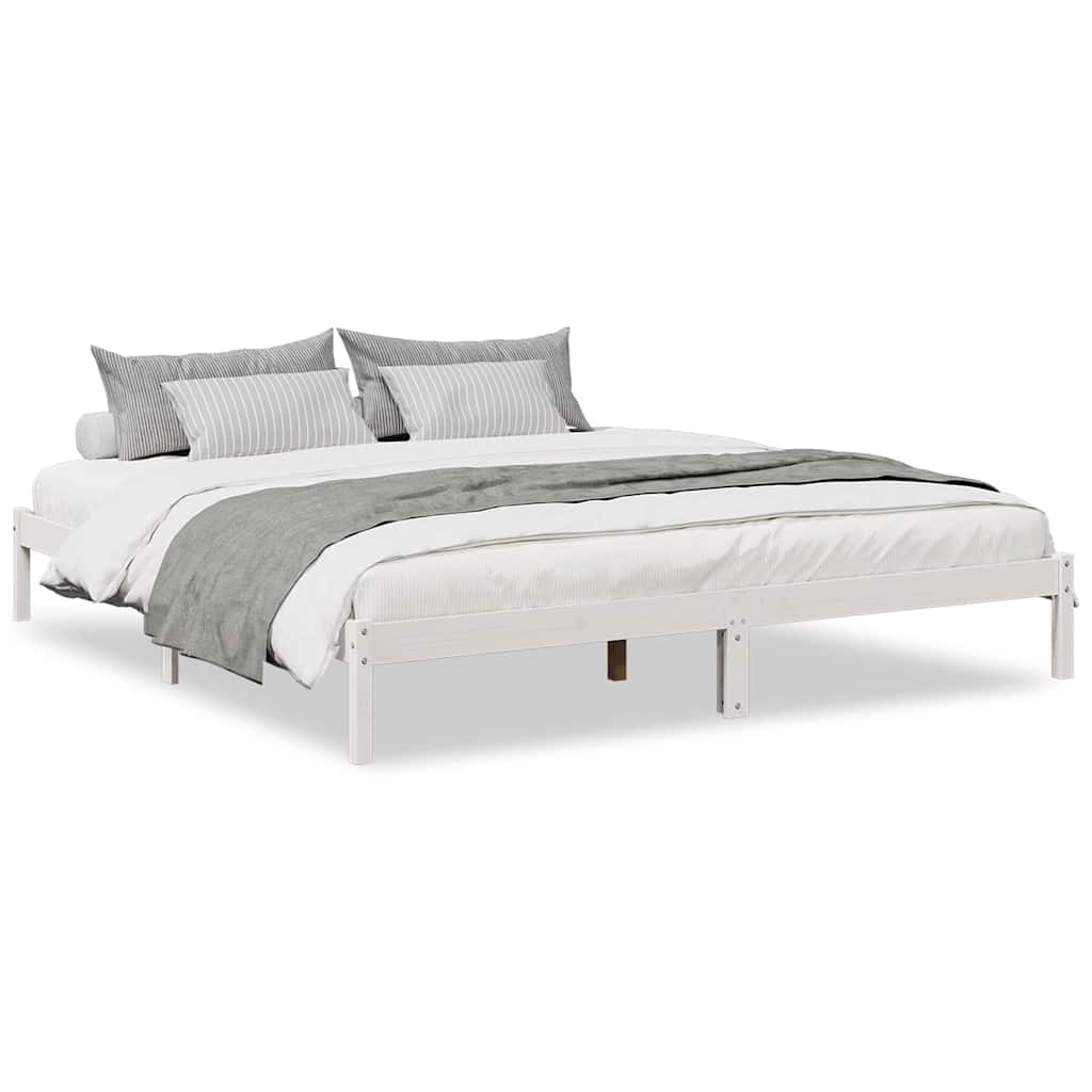 Vidaxl bedframe extra lang zonder matras grenenhout wit 200x220 cm