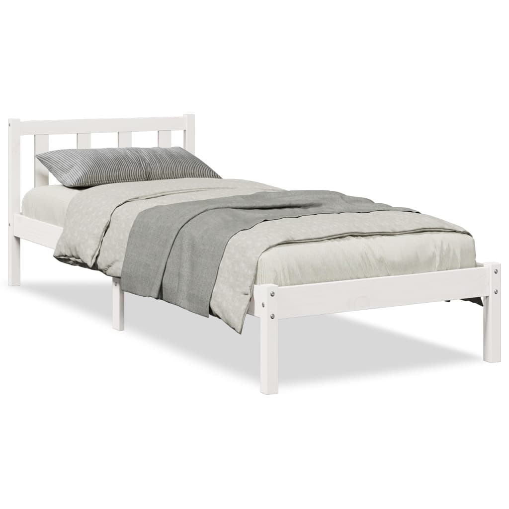 Vidaxl bedframe extra lang zonder matras grenenhout wit 80x210 cm
