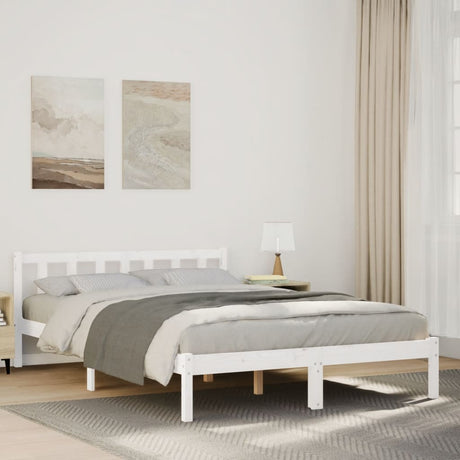 Vidaxl bedframe extra lang zonder matras grenenhout wit 140x210 cm